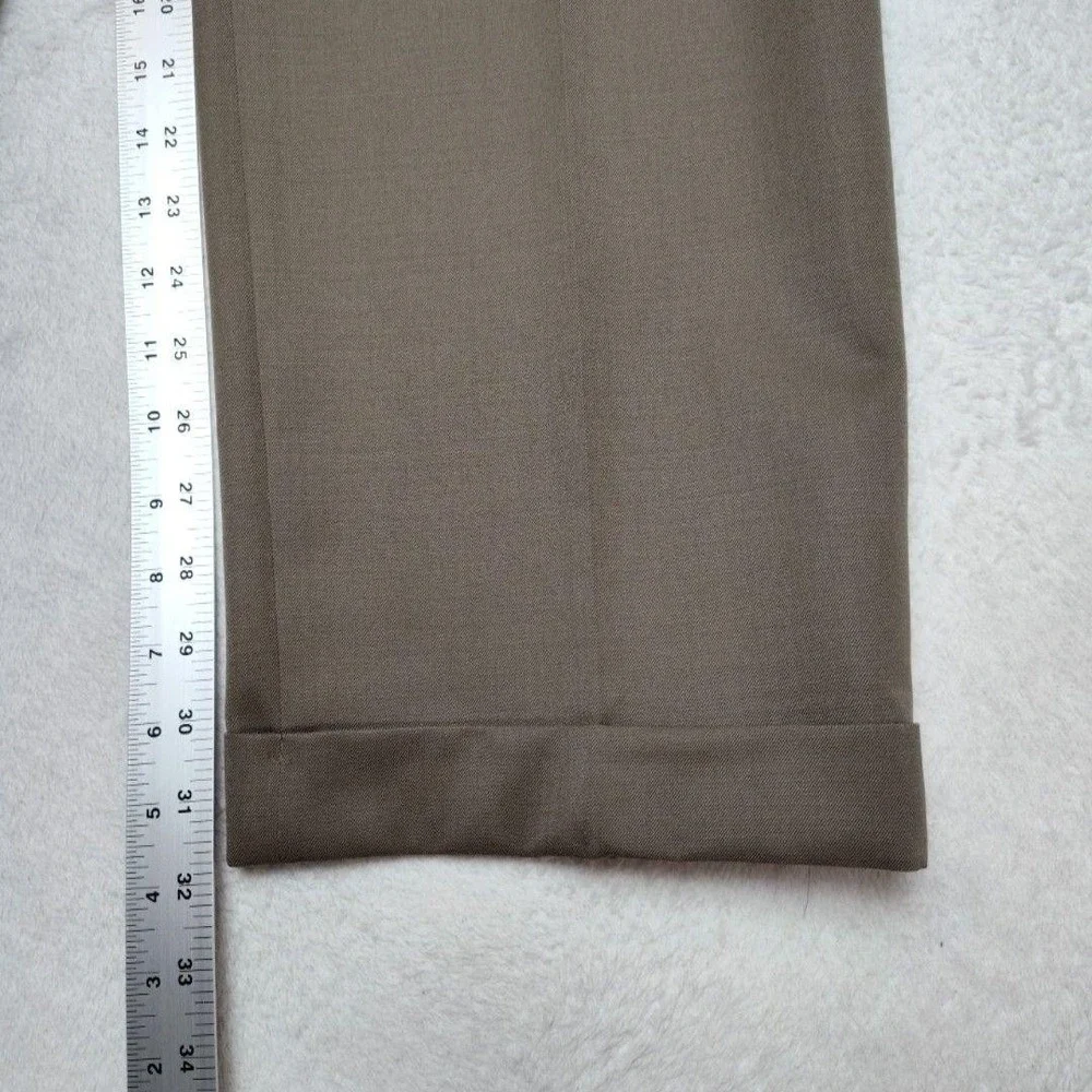 Brooks Brothers Pants Mens 34x32 Brown Wool Pleated Cuffed Dress Suit Slacks